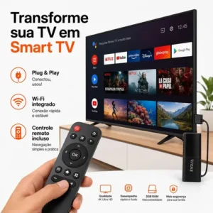Tv Stick 4k Android Chromecast Smart Hdmi Wifi Ao Vivo Preto Padrão - Imagem 8