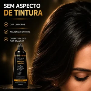 Shampoo Cation Preto Ou Castanho 400ml - Cobre Fios Brancos - Imagem 7