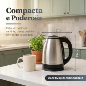 Chaleira Elétrica Inox 1,8 Litros com Desligamento Automático e Base Giratória - Imagem 5