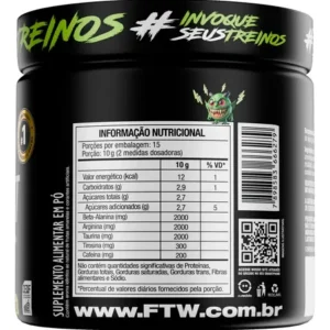 Pré Treino Pre Workout DIABO VERDE Pote 150g Sabor Frutas Amarelas FTW - Imagem 4