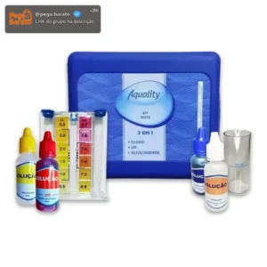 Kit Teste 3 Em 1 Ph Cloro Alcalinidade Piscina - Aquality - Imagem 1