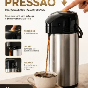 Garrafa Termica De Inox 1,9 Litros Café Ou Chimarrão Domero - Imagem 7