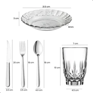Aparelho De Jantar 20 Peças Com Pratos, Copos E Talheres - Imagem 3