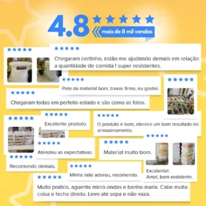 Kit 12 Potes Marmita 750 Ml Reutilizável Freezer Microondas - Imagem 3