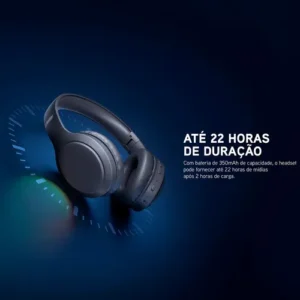 Fone De Ouvido Headphone Dapon H02D Bluetooth 5.1 Over-ear 22h Preto - Imagem 8