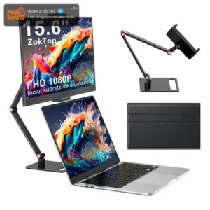 Monitor Portátil ZokTop 15.6" Full HD IPS com VESA e Suporte Ajustável - Imagem 1