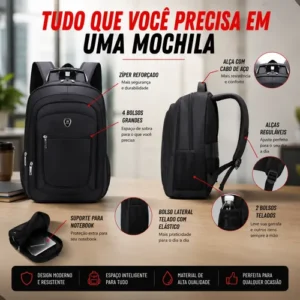 Mochila Masculina Resistente Impermeavel Alça Aço Reforçada - Imagem 6