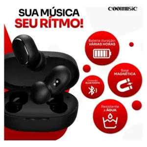 Fone De Ouvido Bluetooth 5.1 Sem Fio Tws Wireless Bateria Longa Duração E Conexão Rápida Coolmusic - Imagem 4