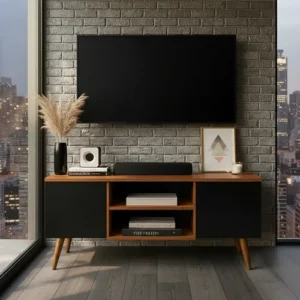 Rack Estante Para Sala E Tv - Organizador Com 2 Portas - Imagem 8