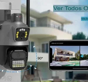 Câmera Segurança Wifi Ip Lente Dupla 2x 3mp Externa 360° A prova Dágua Cor Cinza - Imagem 7