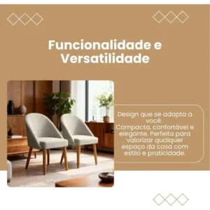 Kit 2 Cadeira Poltrona Para Sala Lua Confortável E Reforçada - Imagem 6