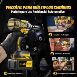 Chave De Impacto 800n.m 48v Brushless Com 2 Baterias Sem Fio - Imagem 11