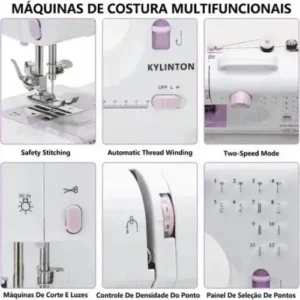 Máquina De Costura Elétrica Multifuncional Portátil 12 Modos - Imagem 3