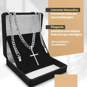 Kit Relógio Masculino Prova Dagua Original Prata + Corrente - Imagem 3