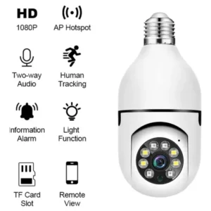 Câmera Segurança Ip Wifi 360 Lâmpada Prova Dágua Giratoria - Imagem 3