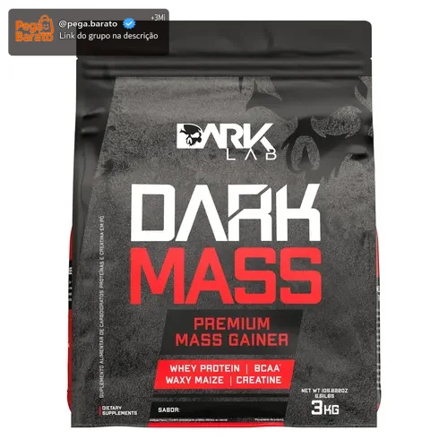 Hipercalórico Dark Mass 3kg Dark Lab Sabor Baunilha