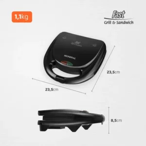 Sanduicheira Fast Grill e Sandwich Mondial 750W - S-12 - Imagem 7