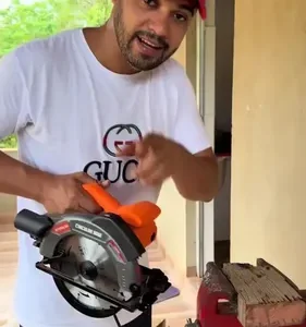 Serra Circular Elétrica 185mm 1650w Com Guia Laser Aitoolzo Laranja - Imagem 2