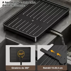 Escorredor De Louça Inox Duplo 2 Níveis Porta Talheres Luxo - Imagem 4