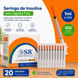 Seringa Insulina Agulha Fixa 8x0,3 Botox Mounjaro 20 Uni - Imagem 3
