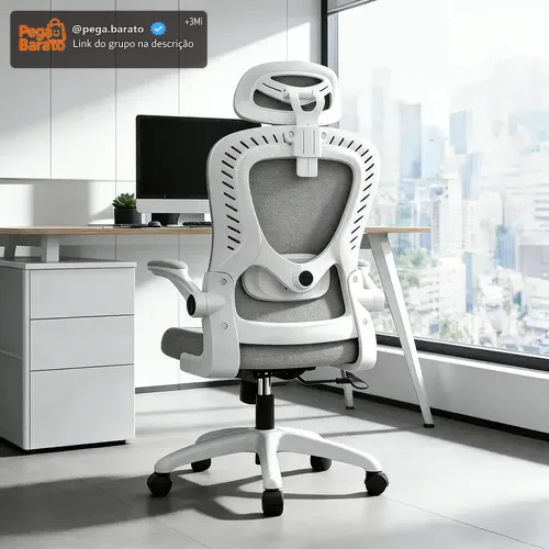 Cadeira De Escritório Ergonômica Giratória Tela Mesh Premium