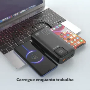 Power Bank 20000mah Turbo 22.5w Cabo Embutido Portátil - Imagem 6