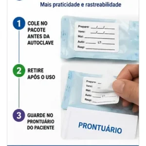 Kit 3 Etiquetas Dupla Cola Autoclave P/ Identificação Anvisa - Imagem 3