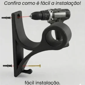 Kit 3 Suportes Capacete Parede Com Gancho Chaves + Parafusos - Imagem 4