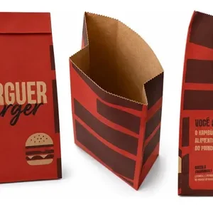 Saco Kraft Delivery 32x22x12cm 50 Un Hamburguer Lanche - Imagem 3