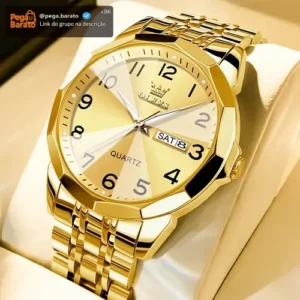 Relógio Masculino Original Olevs 9970 Aço Luminoso Clássico - Imagem 1