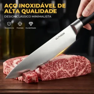 Conjunto De Facas Profissional Cozinha Premium Inox 5 Peças - Imagem 6