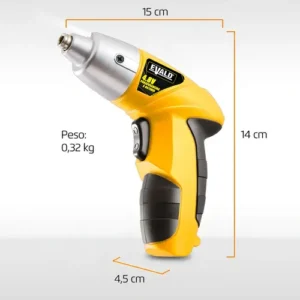 Parafusadeira Bateria 4,8v Torque 3 Nm Kit 12 Peças Evald EVS001 Cor Amarelo - Imagem 3