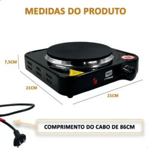 Fogão Elétrico de Mesa Portátil INMA com 1 Boca e Temperatura Ajustável - Imagem 4