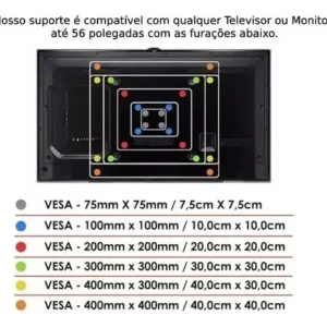 Suporte Articulado Tv Monitor Lcd Led Plasma 17 22 27 29 32 Preto - Imagem 5