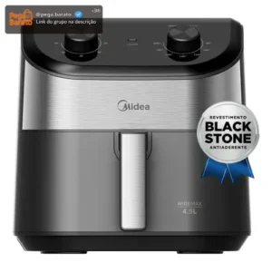 Fritadeira Air Fryer 4,5l Widemax Com Interior De Alumínio 1500w Midea - Imagem 1