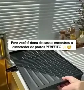 Escorredor de Louças 2 Andares Zelvi Aço Carbono Preto para Pratos Copos Talheres Organizador Pia Cozinha - Imagem 14