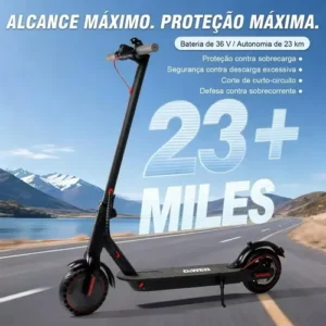 Patinete Scooter Elétrico Dobrável Com Velocidade E Autonomia De 30 Km Bluetooth Cor Preto MESTRI M-140 - Imagem 6