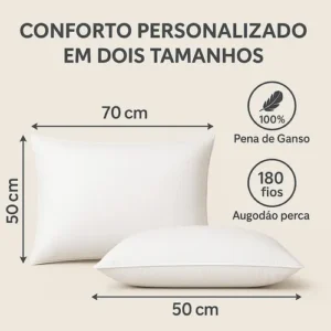 Kit 2 Travesseiros 70x50 Antialérgico Lavável Fibra Silicona - Imagem 3