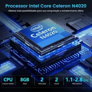 Notebook Intel Celeron, 8 GB de RAM, 256 Gb, SSD, Windows 11, 14 polegadas, prata - Imagem 12