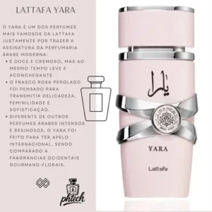 Perfume Árabe Feminino Yara Lattafa Eau De Parfum 100 Ml Original Lacrado - Imagem 3