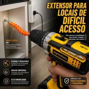 Parafusadeira Furadeira De Impacto 2 Baterias + Kit 46 Peças - Imagem 9