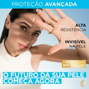 Protetor Solar Facial FPS 60, Textura Aquosa Ultraleve, Proteção Avançada Anti-Idade, Cor 2.0, Expertise The Invisible L’Oréal Paris Solar 40g - Imagem 6
