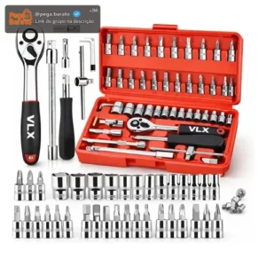 Maleta Jogo 46 Peças 1/4 Bits E Soquetes 414mm Compacto - Imagem 1
