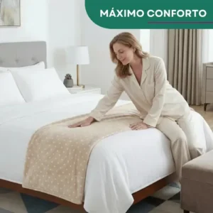 Cobertor Casal Poá 2,00x1,80 Manta Luxo Toque Extra Macio Efeito Aveludado Sofá Cama Decoração Premium Cor Bege - Imagem 3