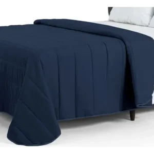 Edredom Queen 2.20m x 2.40m Azul marinho 400 Fios Toque de Algodão - Imagem 4