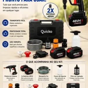 Lavadora De Alta Pressão Vap Portátil Sem Fio Bateria Compressor Pneu Função Power Bank Lava Jato Elétrica Recarregável P/ Lavar Carro Moto Quintal C/ 2 Baterias Bico Mangueira Dispenser De Sabão - Imagem 7