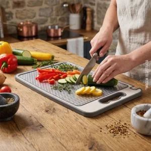 Tábua De Corte Cozinha Dupla Face Inox E Pp Antibacteriana - Imagem 11