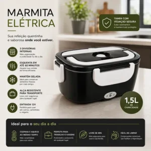 Marmita Elétrica Carro/casa 12v/24v/110v/220v Portatil - Imagem 5