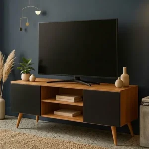 Rack Estante Para Sala E Tv - Organizador Com 2 Portas - Imagem 7