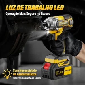 Chave De Impacto 800n.m 48v Brushless Com 2 Baterias Sem Fio - Imagem 10